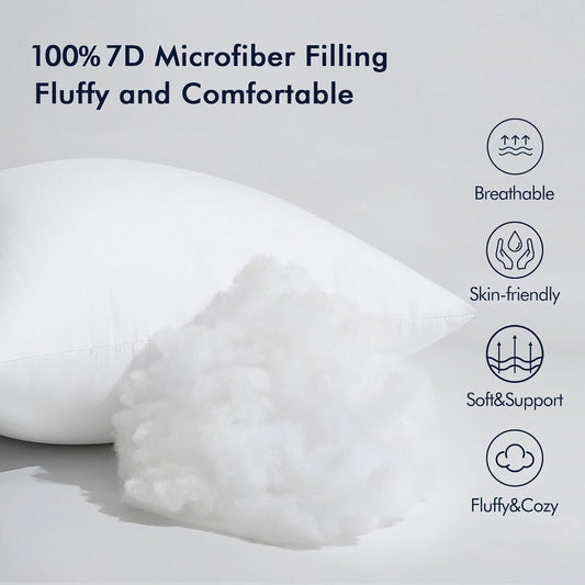 MIULEE Throw Pillow Insert Premium Pillow Stuffer Sham Rectangle for Decorative Cushion Bed Couch Sofa 12x20 Inch
