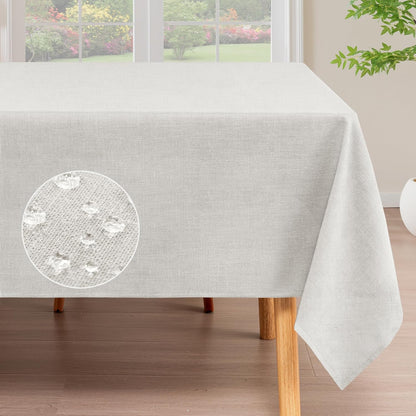 Linen Textured Table Cloths 60 x 120 Inch Premium Solid Tablecloth Spill-Proof Waterproof Table Cover for Dining Buffet Feature Extra Soft and Thick Fabric Wrinkle Free, Taupe