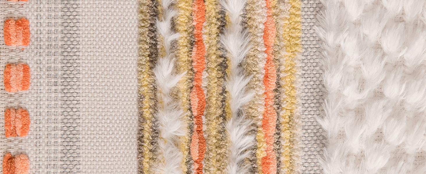 Boho Chenille Tufted Couch Throw Pillow Covers 18x18 Inch Set of 2 Farmhouse Striped Decorative Pillow Covers Accent Neutral Square Pillowcase Green Cushion Covers for Livingroom Sofa Bed