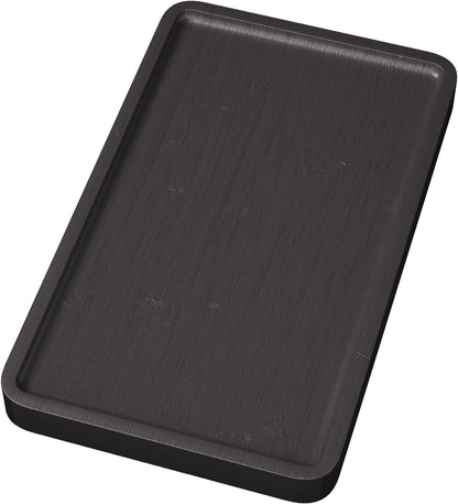 Bamboo Serving Tray,9.8x5.9 Inch Decorative Trays Platter for Coffee Table,Living Room,Bar,Party,Mini Charcuterie Boards Cheese Board,Home Decor（Black）