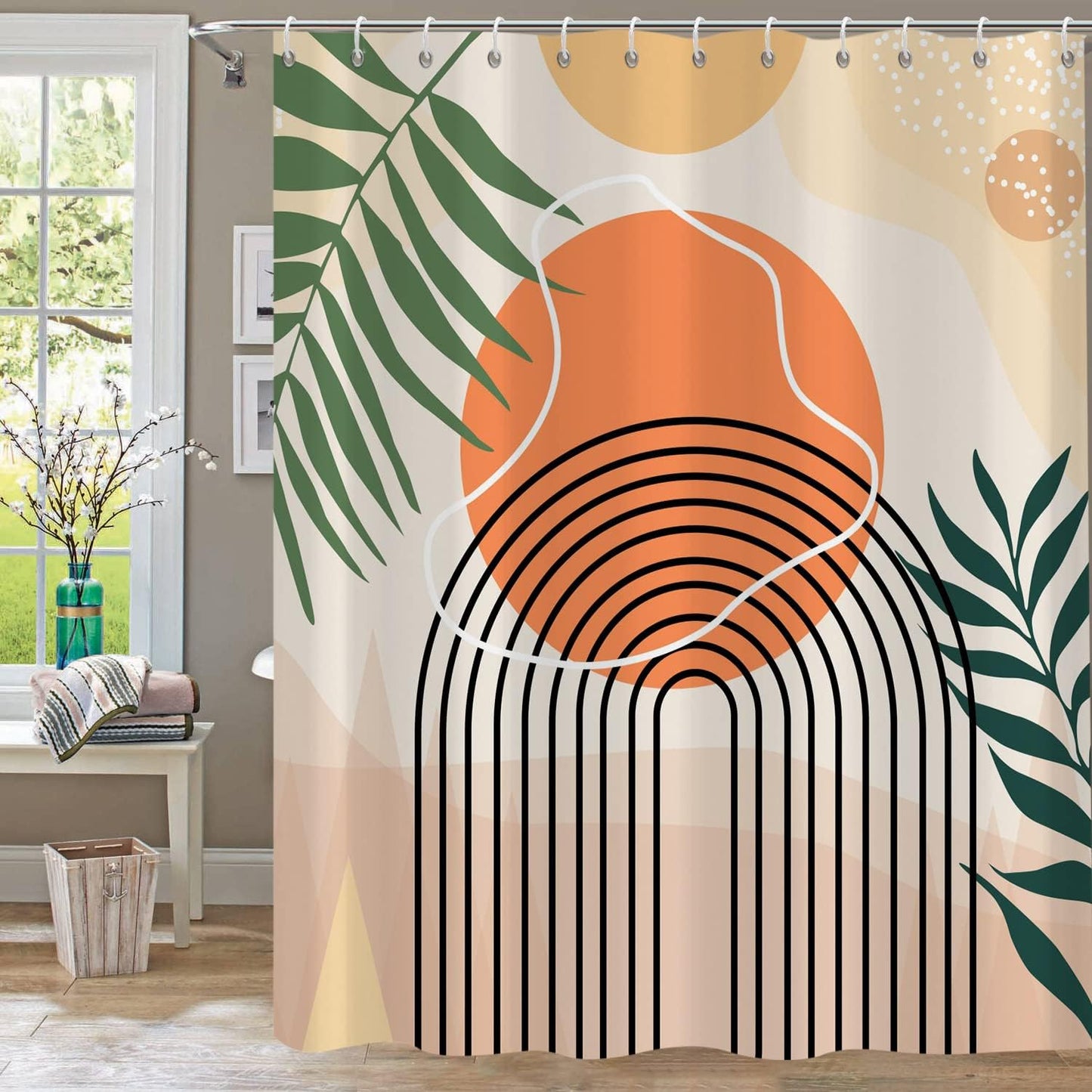 Shower Curtain Blue Eucalyptus Shower Curtains for Bathroom, Watercolor Leaf Shower Curtain Sets Waterproof Plant Shower Curtain Leaves Fabric Cloth Bathroom Curtains 72x72 inch with Hooks